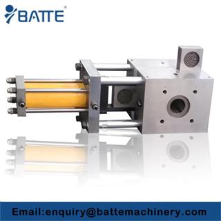 Screen changer for double-screw foaming sheet extruder